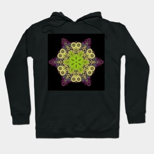 Dot Mandala Flower Green Yellow and Purple Hoodie